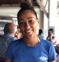 Virginie Sainsily heureuse de pouvoir se ressourcer au sein de sa Guadeloupe natale.