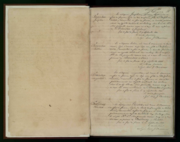 Registre d’individualité de 1848 conservé en Martinique
