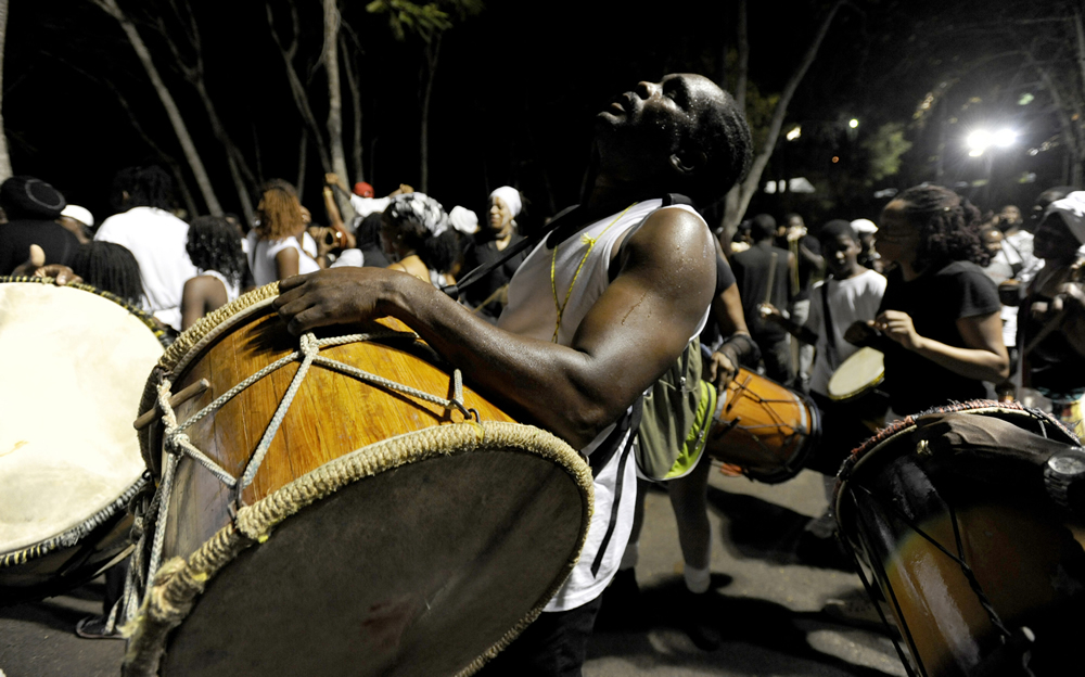 Tambours gwoka lors d'un léwòz